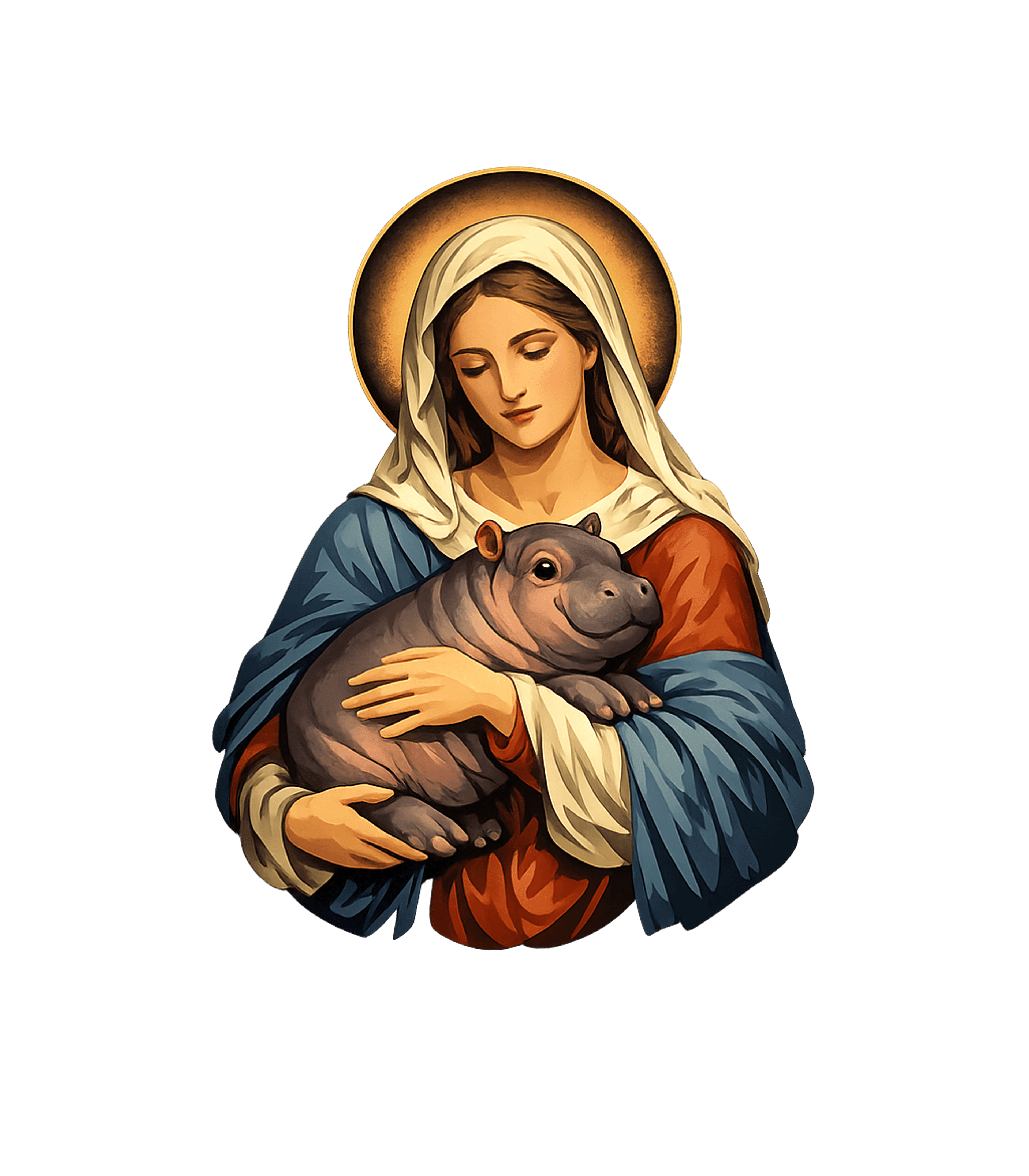 Madonna and Baby Hippo Graphic