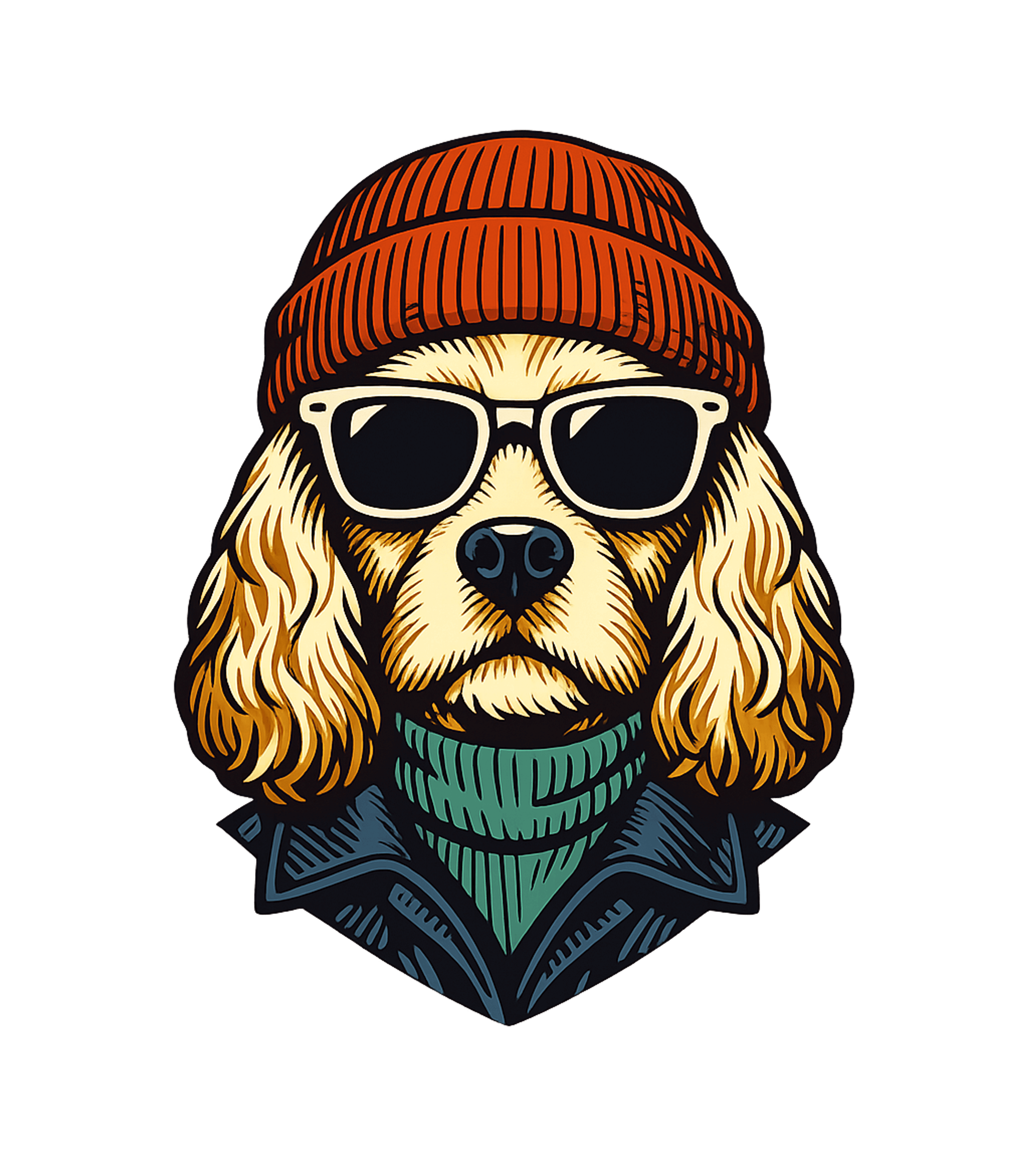 Cool Dog Beanie Graphic