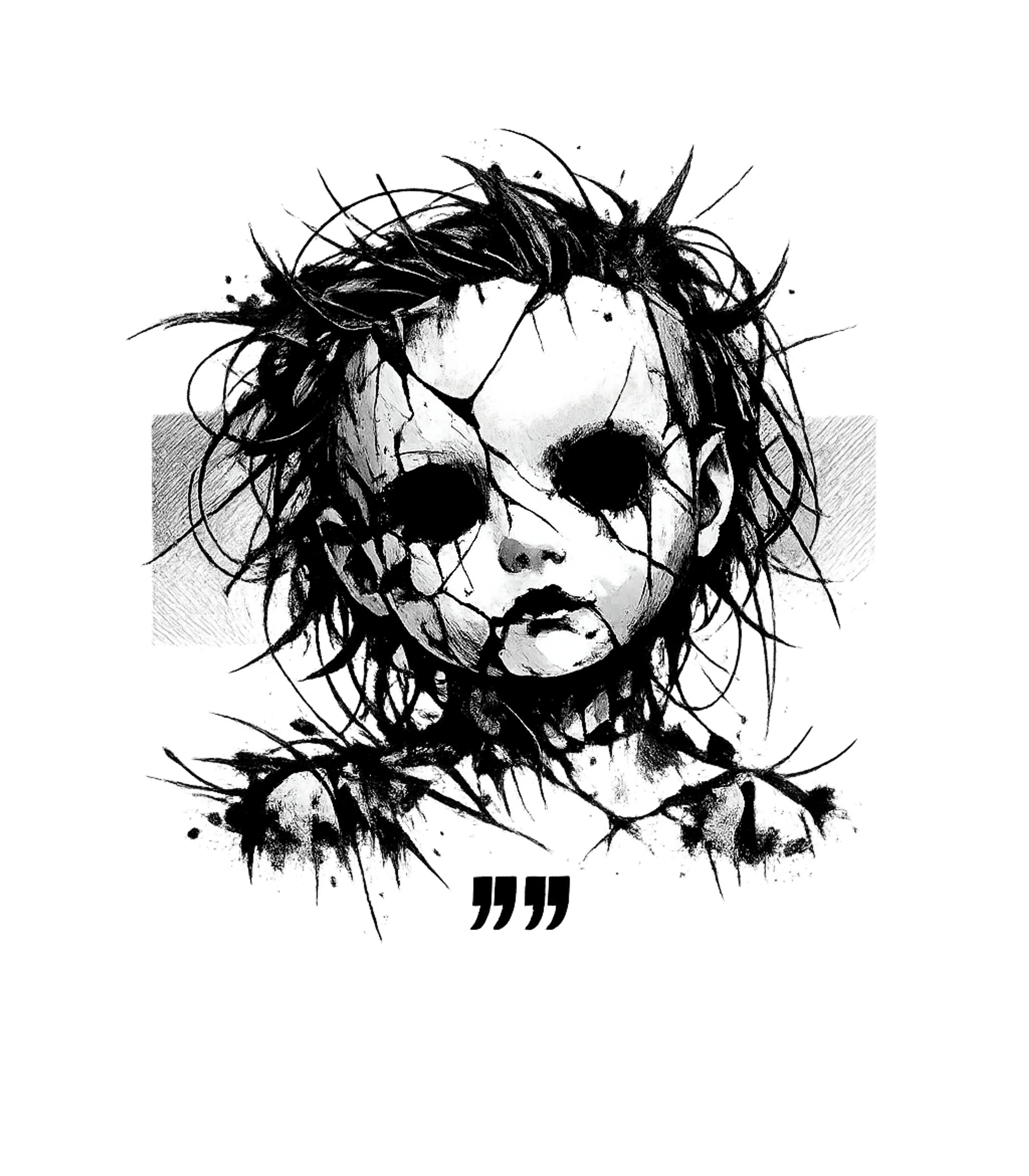 Cracked Doll Portrait halloween Tank Top featuring Embrace the dark artistry with this haunting black and white – designed by Geoff Brown @ SunFrog Cracked Doll Portrait halloween Tank Top featuring Embrace the dark artistry with this haunting black and white – designed by Geoff Brown @ SunFrog