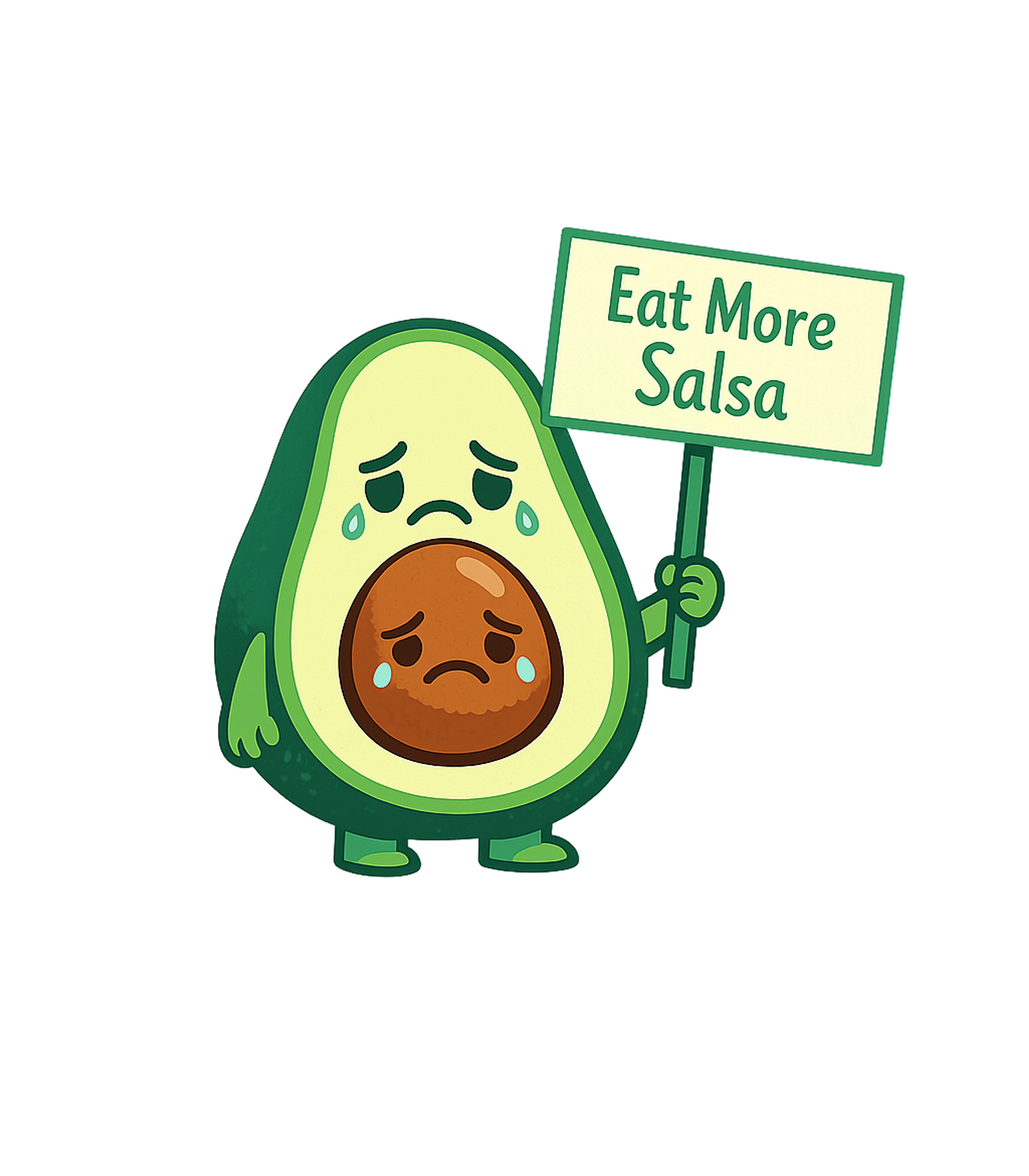 Eat More Salsa Avocado Cooking / BBQ Tank Top featuring This funny graphic features a sad, crying avocado holding a – designed by Geoff Brown @ SunFrog Eat More Salsa Avocado Cooking / BBQ Tank Top featuring This funny graphic features a sad, crying avocado holding a – designed by Geoff Brown @ SunFrog
