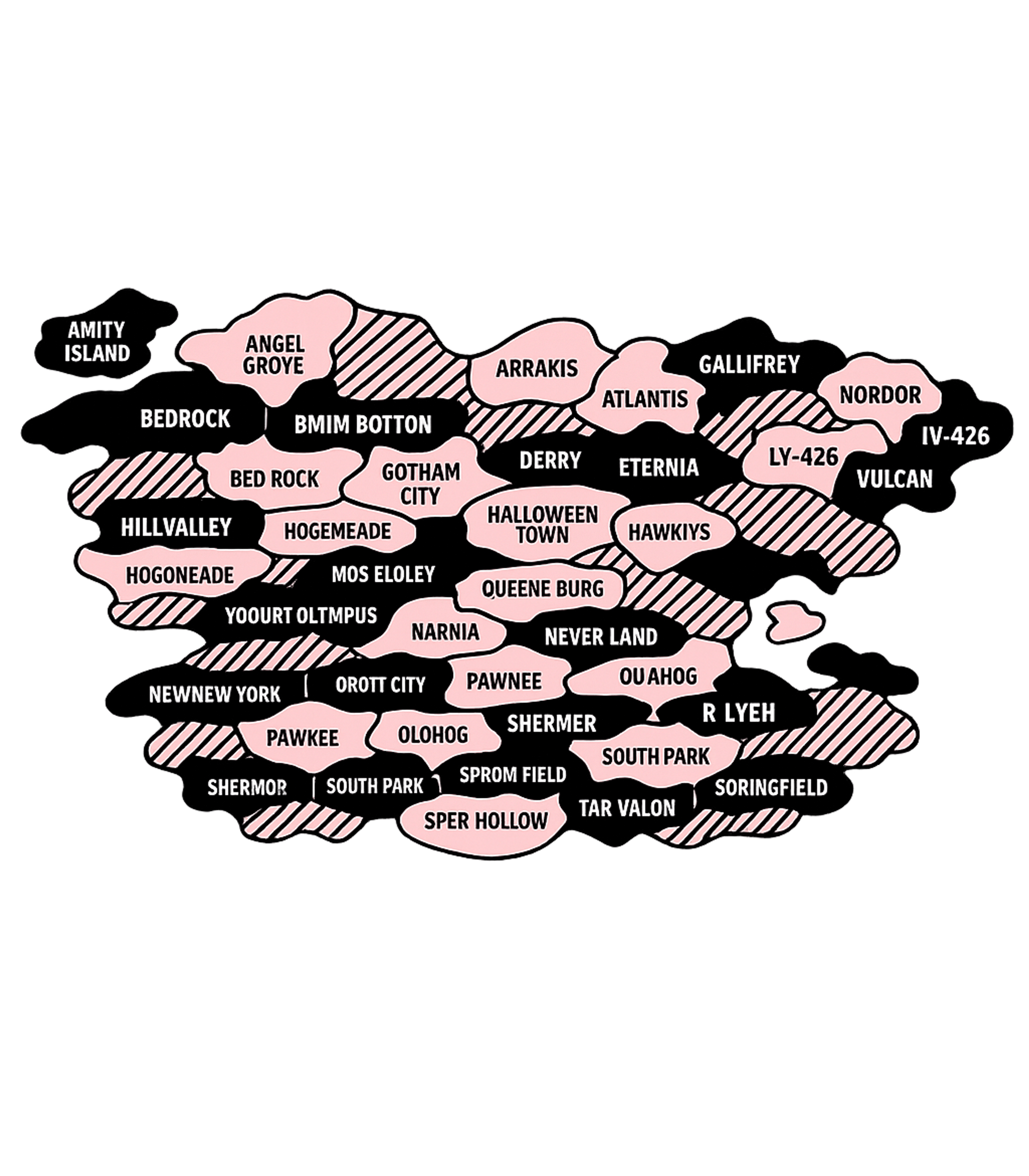 Fictional Places Map Gaming Tank Top featuring Explore a unique map featuring iconic fictional towns and wo – designed by Geoff Brown @ SunFrog Fictional Places Map Gaming Tank Top featuring Explore a unique map featuring iconic fictional towns and wo – designed by Geoff Brown @ SunFrog