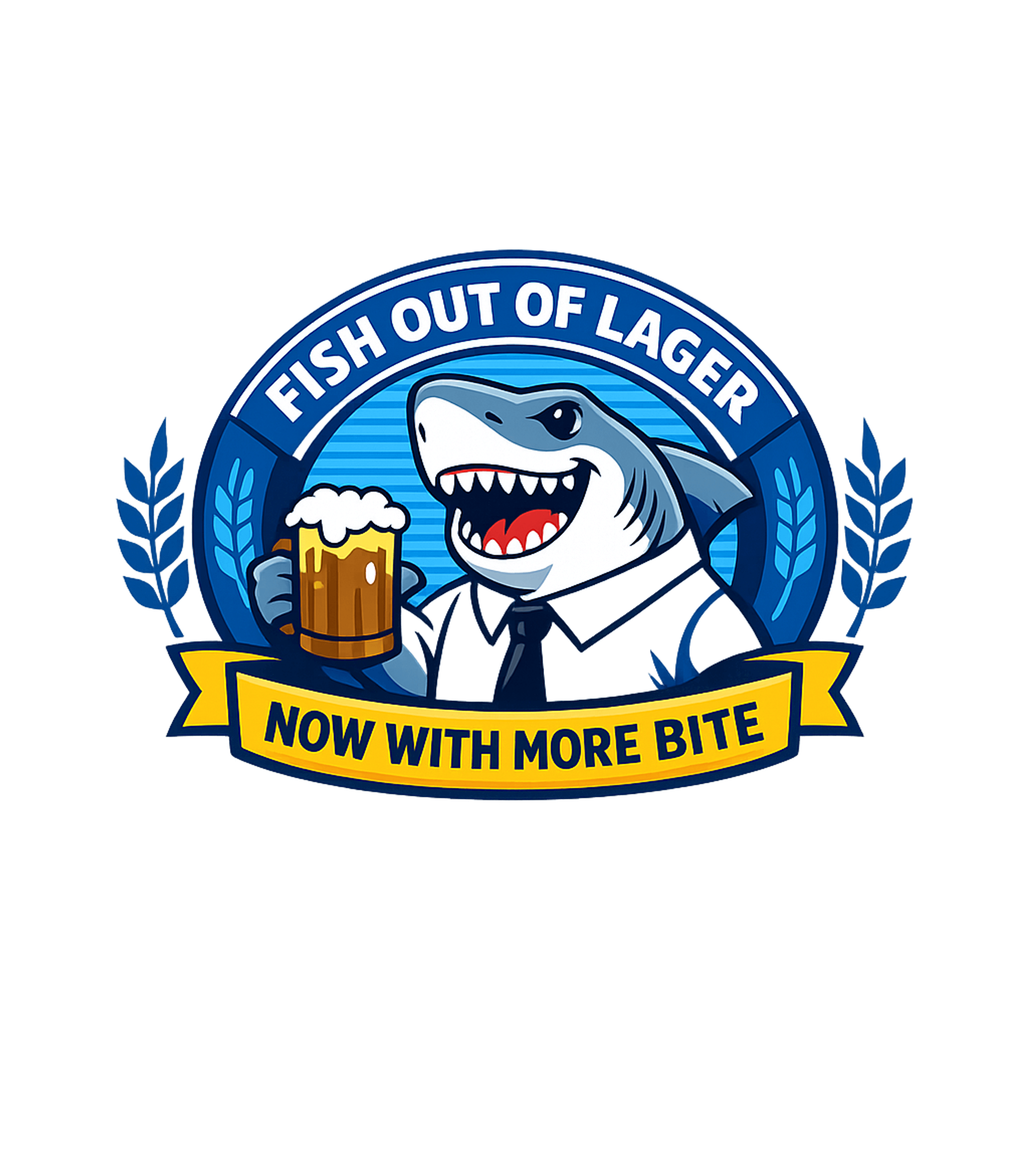 Fish Out of Lager Dad Jokes Tank Top featuring Dive into humor with this cartoon shark holding a beer, feat – designed by Geoff Brown @ SunFrog Fish Out of Lager Dad Jokes Tank Top featuring Dive into humor with this cartoon shark holding a beer, feat – designed by Geoff Brown @ SunFrog