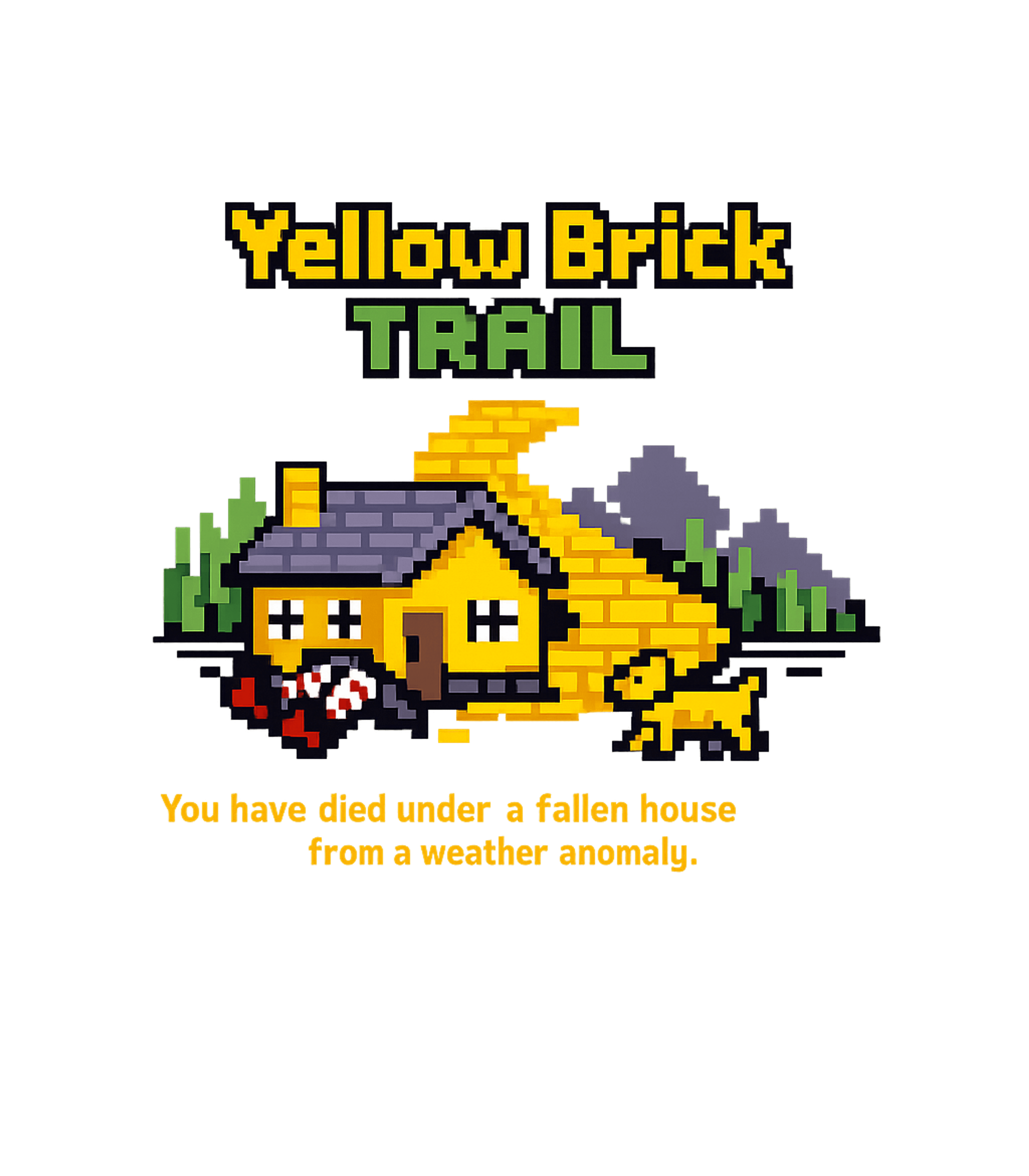 Yellow Brick Trail Game Over Gaming Tank Top featuring Step into a pixelated world where classic literature meets r – designed by Geoff Brown @ SunFrog Yellow Brick Trail Game Over Gaming Tank Top featuring Step into a pixelated world where classic literature meets r – designed by Geoff Brown @ SunFrog